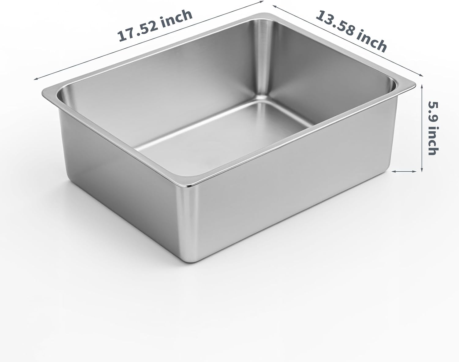 AUCT 20542 - Kirecoo Large High Sided Stainless Steel Cat Litter Box, Non-Stick - Image 2