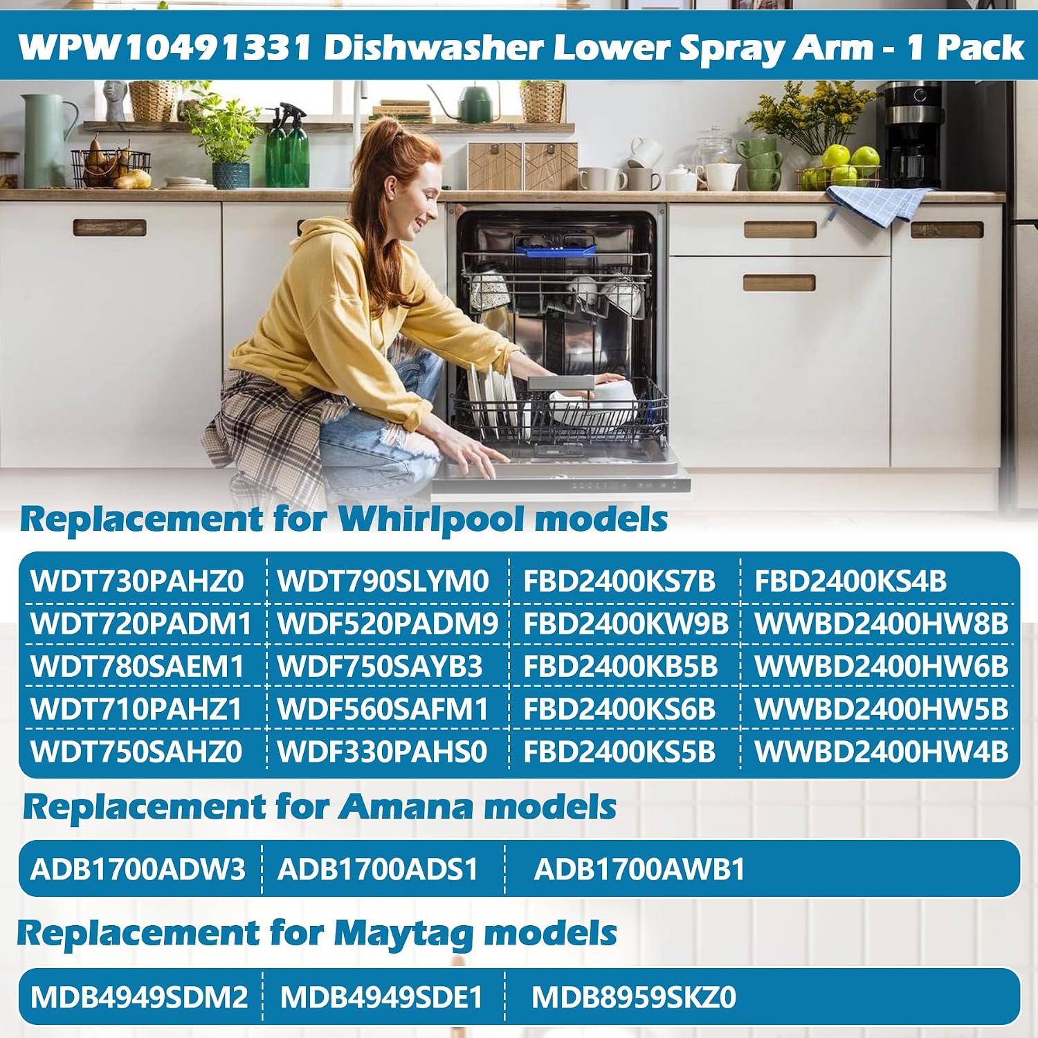 AUCT 22238 - WPW10491331 Dishwasher Lower Spray Arm for Whirlpool Amana Maytag Admiral - Image 4