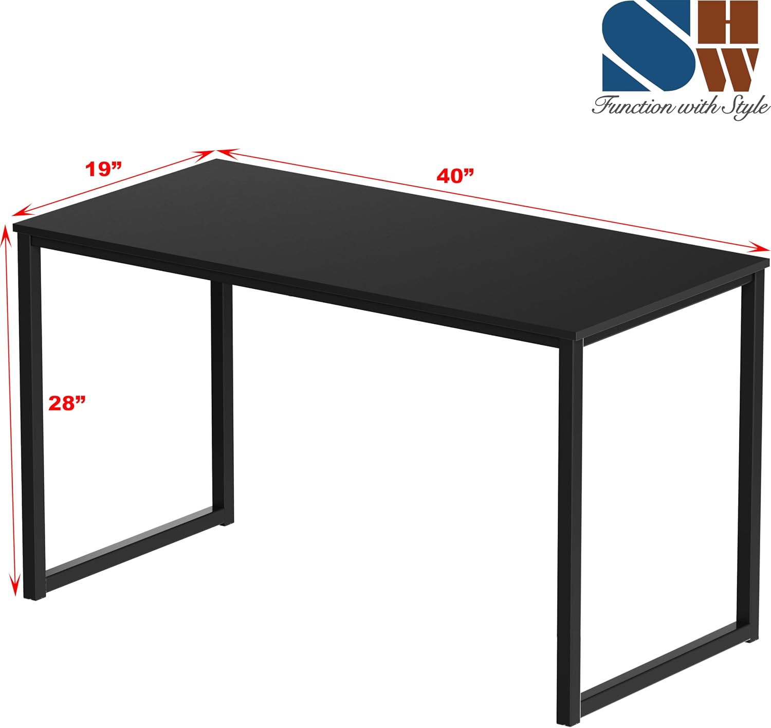 AUCT 20530 - $65 SHW Mission 40-Inch Home Office Computer Desk, Black - Image 3