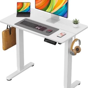 AUCT 20231 - $110 Small White Electric Standing Desk, 35 20 Inch Computer Desk