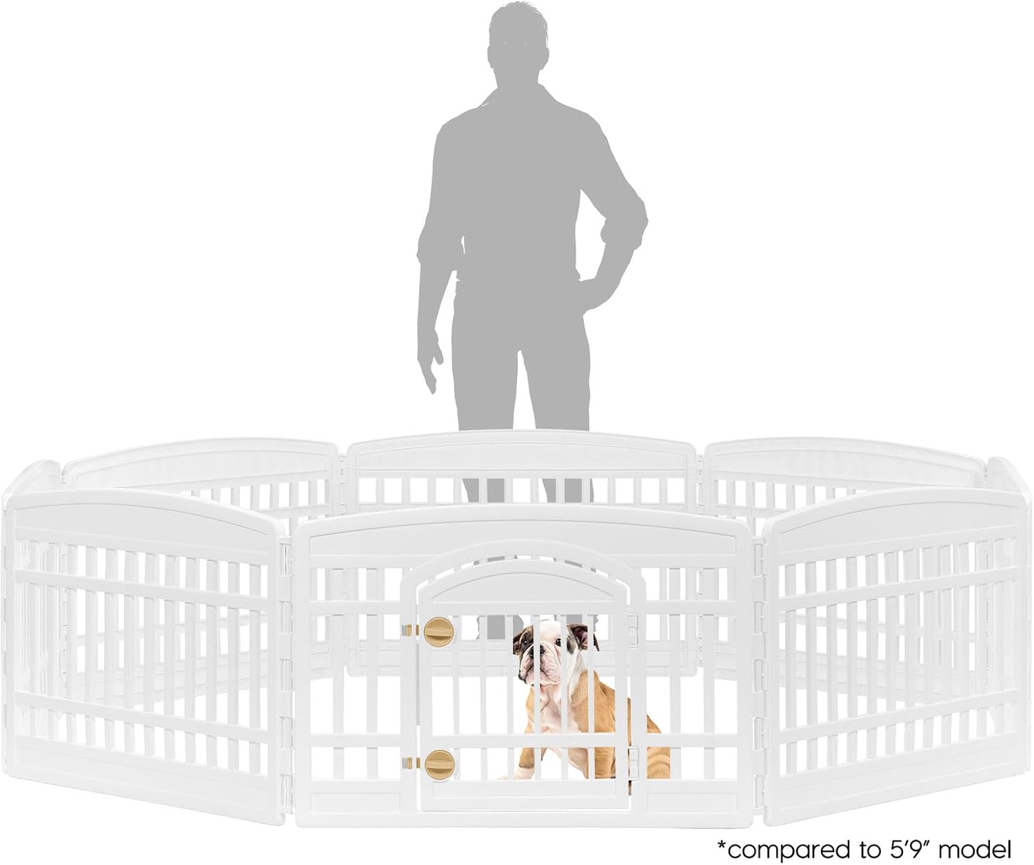AUCT 22562 - $80 IRIS USA 8-Panel Dog Playpen, Pet Enclosure, White - Image 2