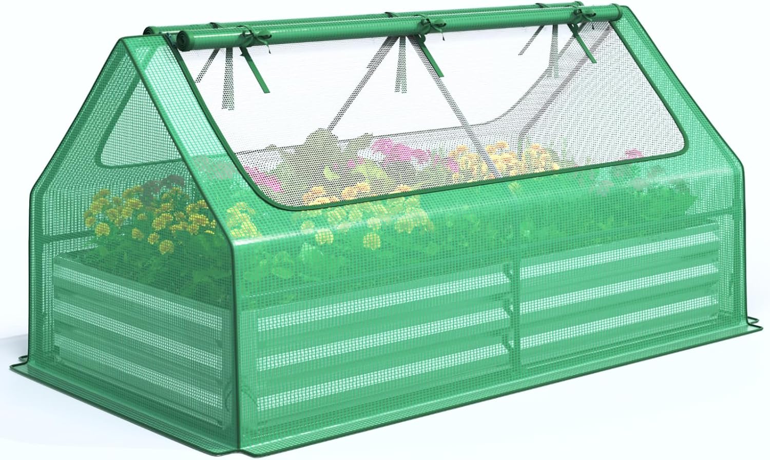 AUCT 20431 - $75 Quictent 6x3x1ft Galvanized Raised Garden Bed with Cover