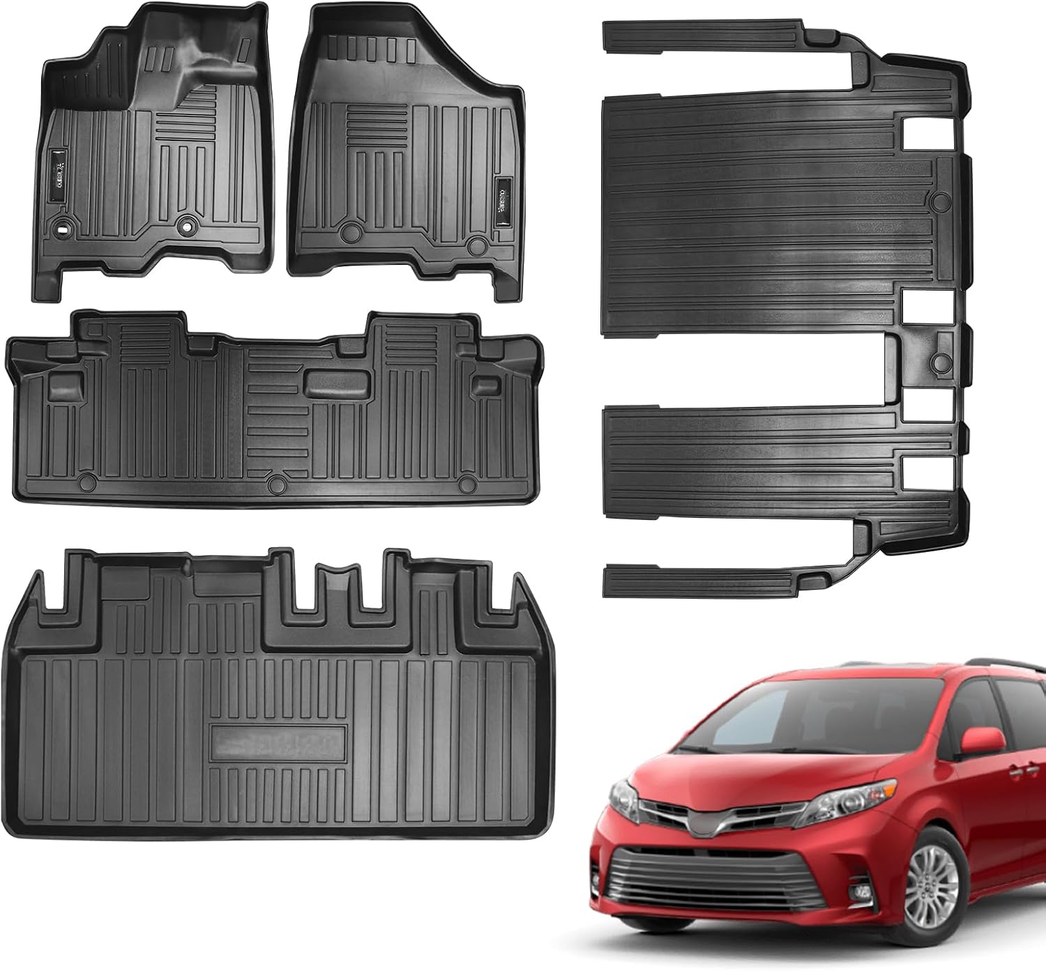 AUCT 21999 - $167 Vanseno Compatible for 2013-2020 Toyota Sienna 8 Seat Floor Mats and Cargo Liner Trun