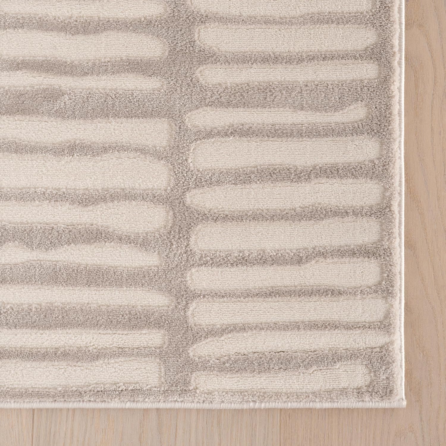 AUCT 22622 - $73 nuLOOM Kailani Cream/Grey Abstract Washable Area Rug, 3' x 5' Grey 3' x 5' (Rectangula - Image 3