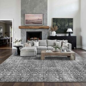 AUCT 20868 - $81 8x10 Area Rug Washable Non-Slip Vintage Carpet for Living Bedroom Room