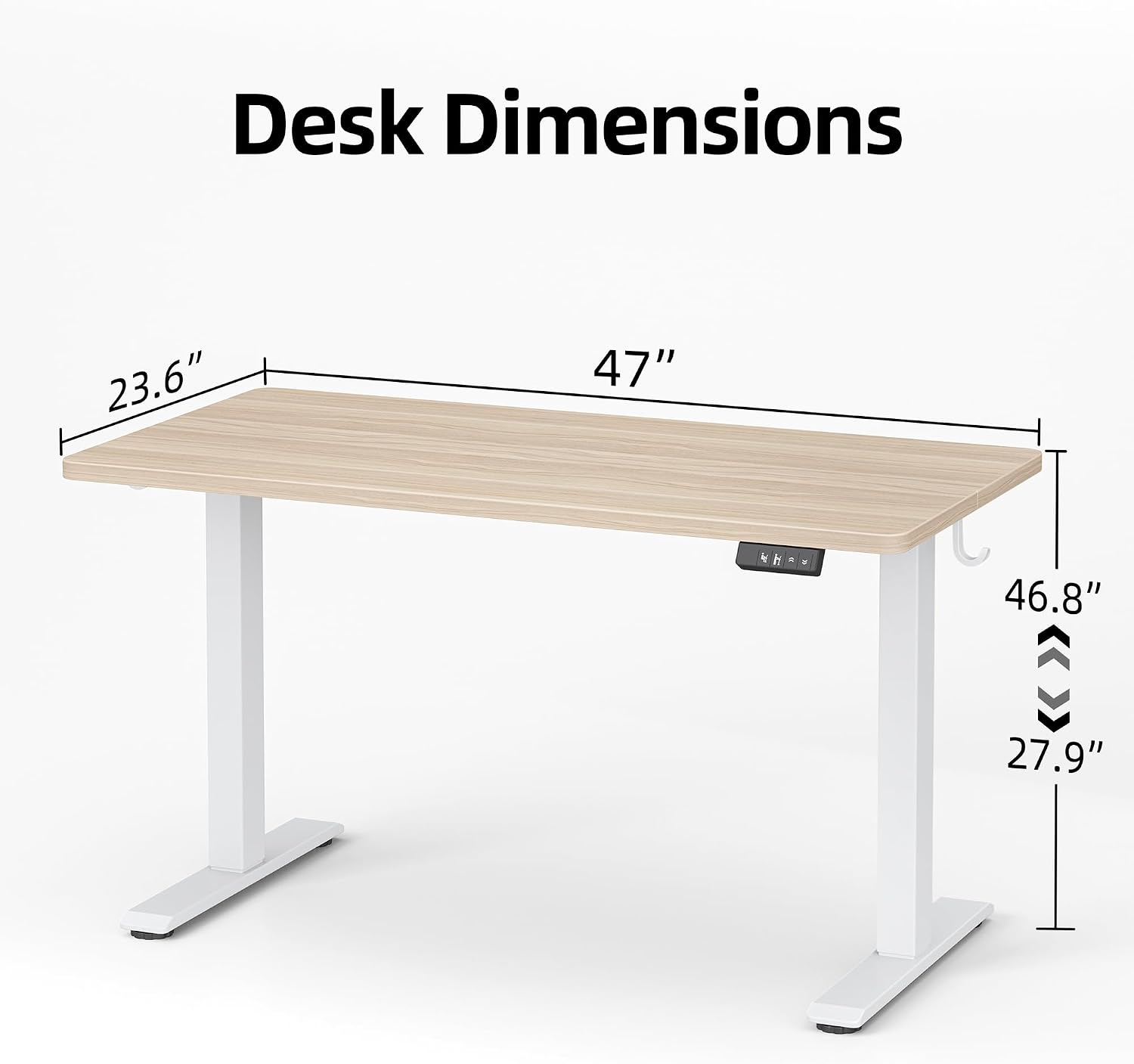 AUCT 20948 - $121 TIQLAB Electric Standing Desk, 47 * 24 Inches Adjustable Height Stand up Desk,Sit Sta - Image 3