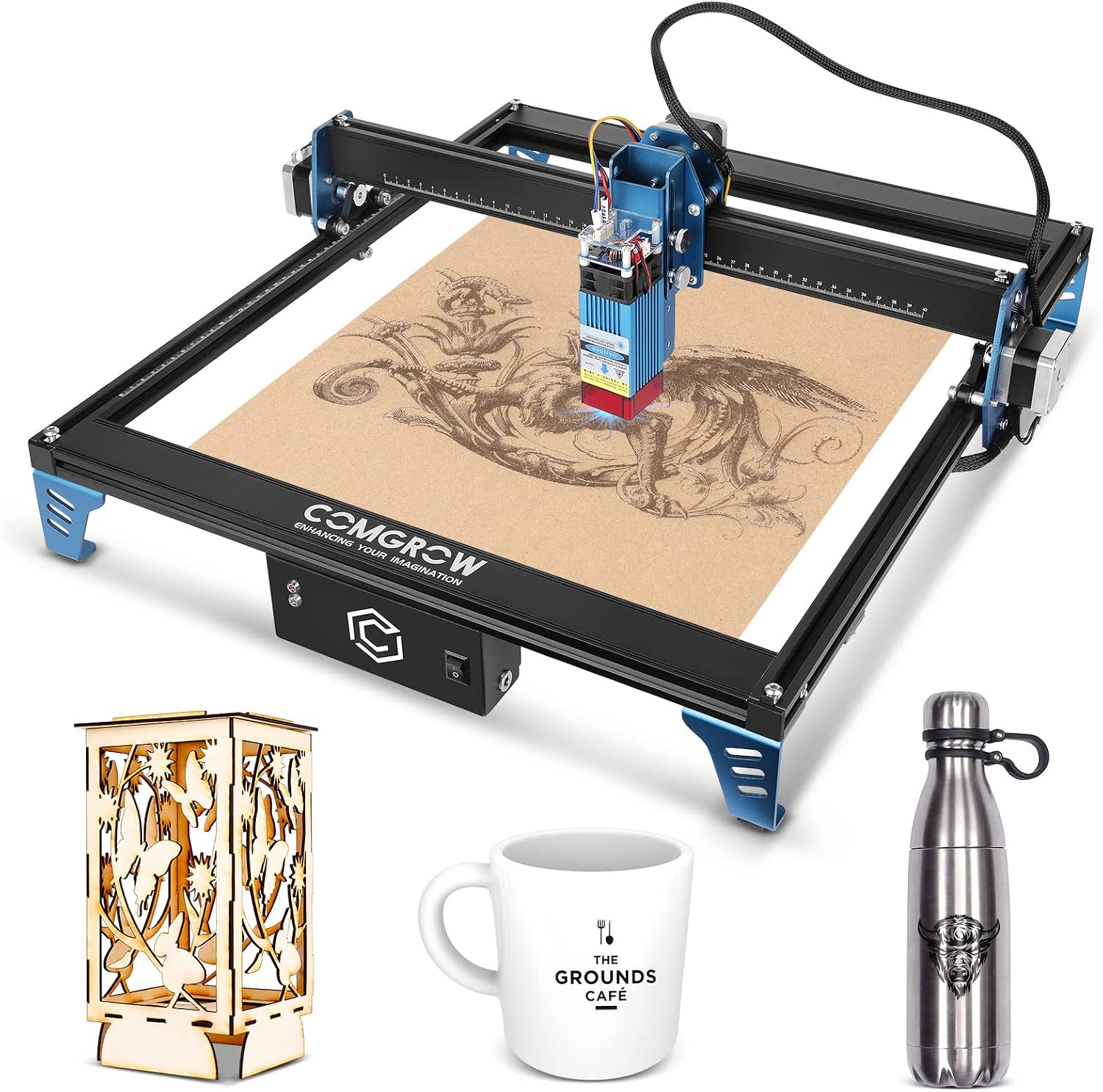 AUCT 20584 - $130 Comgrow Z1 Laser Engraving Machine 5000mW Output Power, Laser Cutter and Engraver Mac