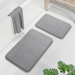 AUCT 21024 - Yimobra Memory Foam Bathroom Rugs Sets 2 Piece - Super Soft Absorbent Quick Dry Bath Mat S