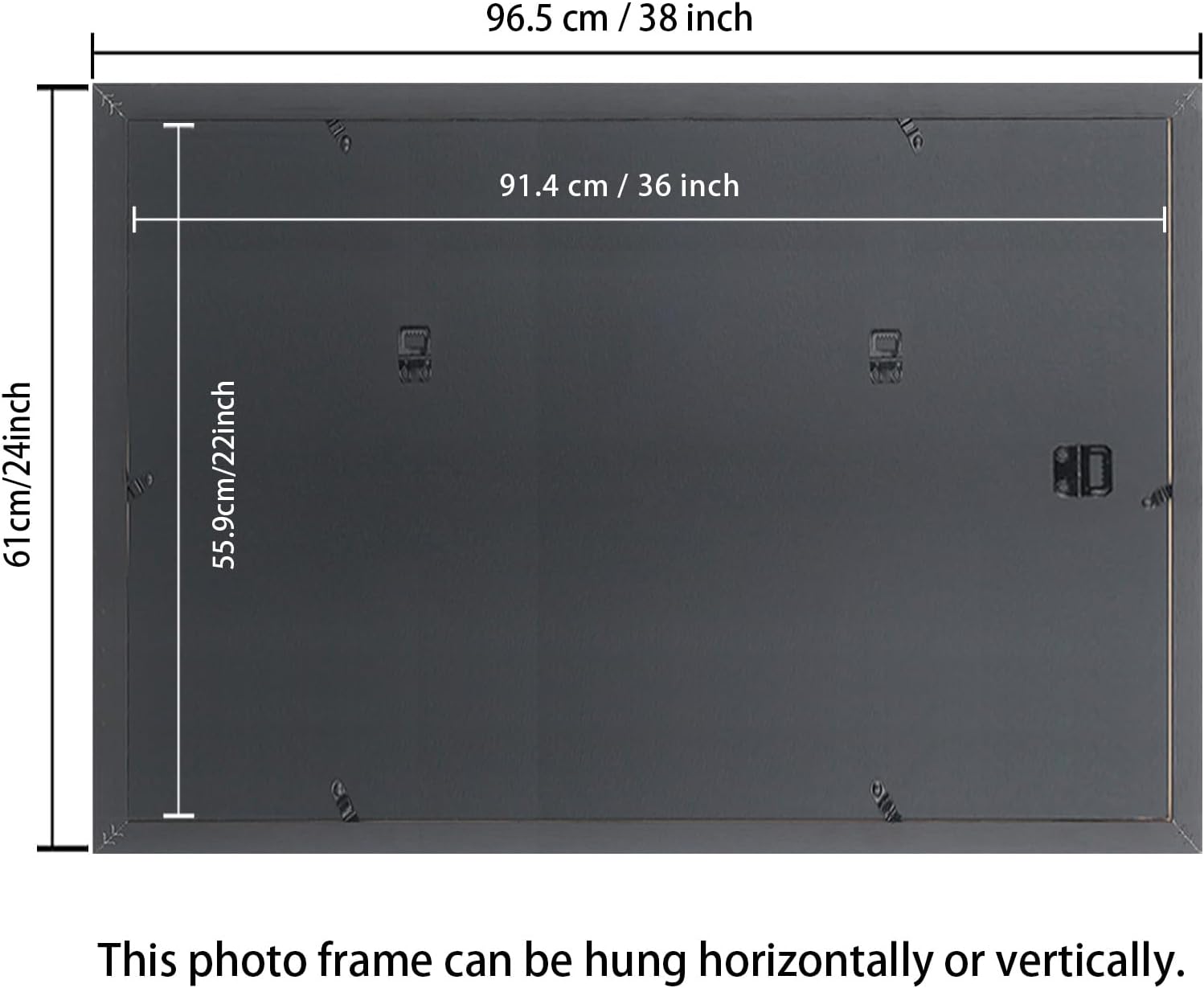 AUCT 20873 - 22x36 inch Picture Frame Solid Wood Black,Suitable for Panoramic Photo Frame, Posters,Pain - Image 4