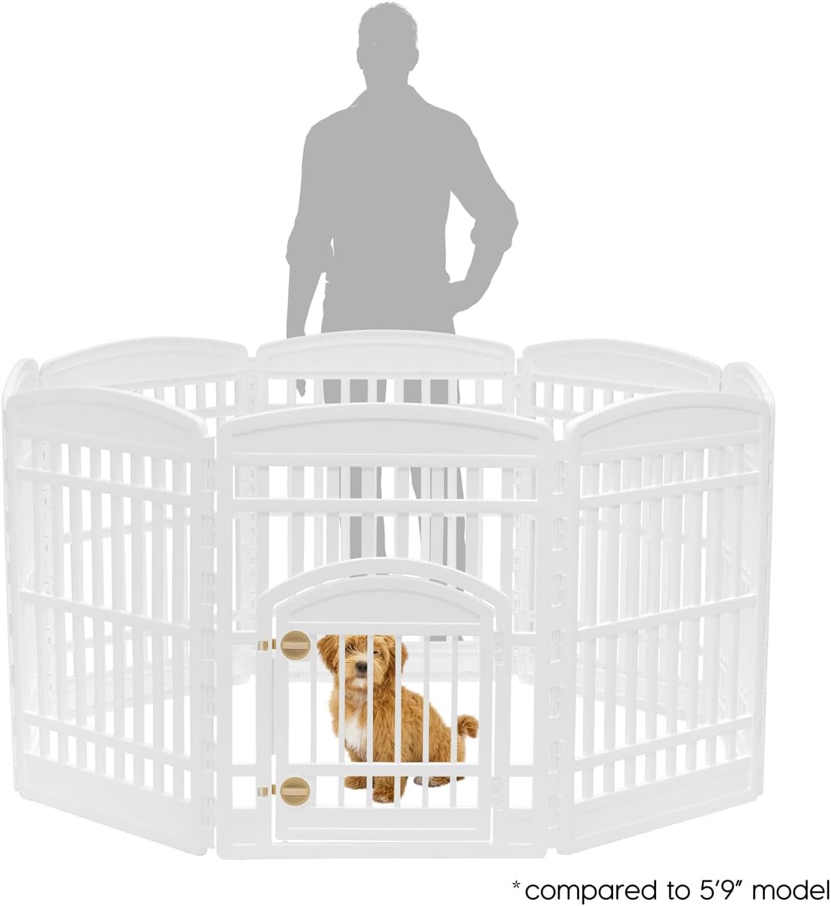 AUCT 22279 - $100 IRIS USA 8-Panel Dog Playpen, Pet Enclosure, White - Image 2