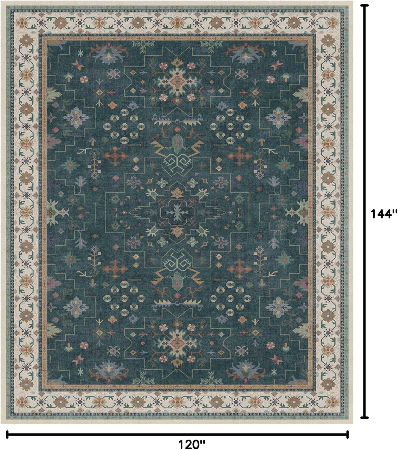 AUCT 21005 - $260 Hazo Haus Dark Green Oushak Living Room Rug 10x12 - Modern Vintage Boho Eclectic Flor - Image 2