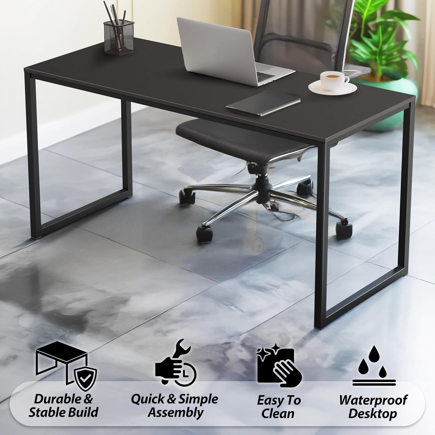 AUCT 20530 - $65 SHW Mission 40-Inch Home Office Computer Desk, Black - Image 4