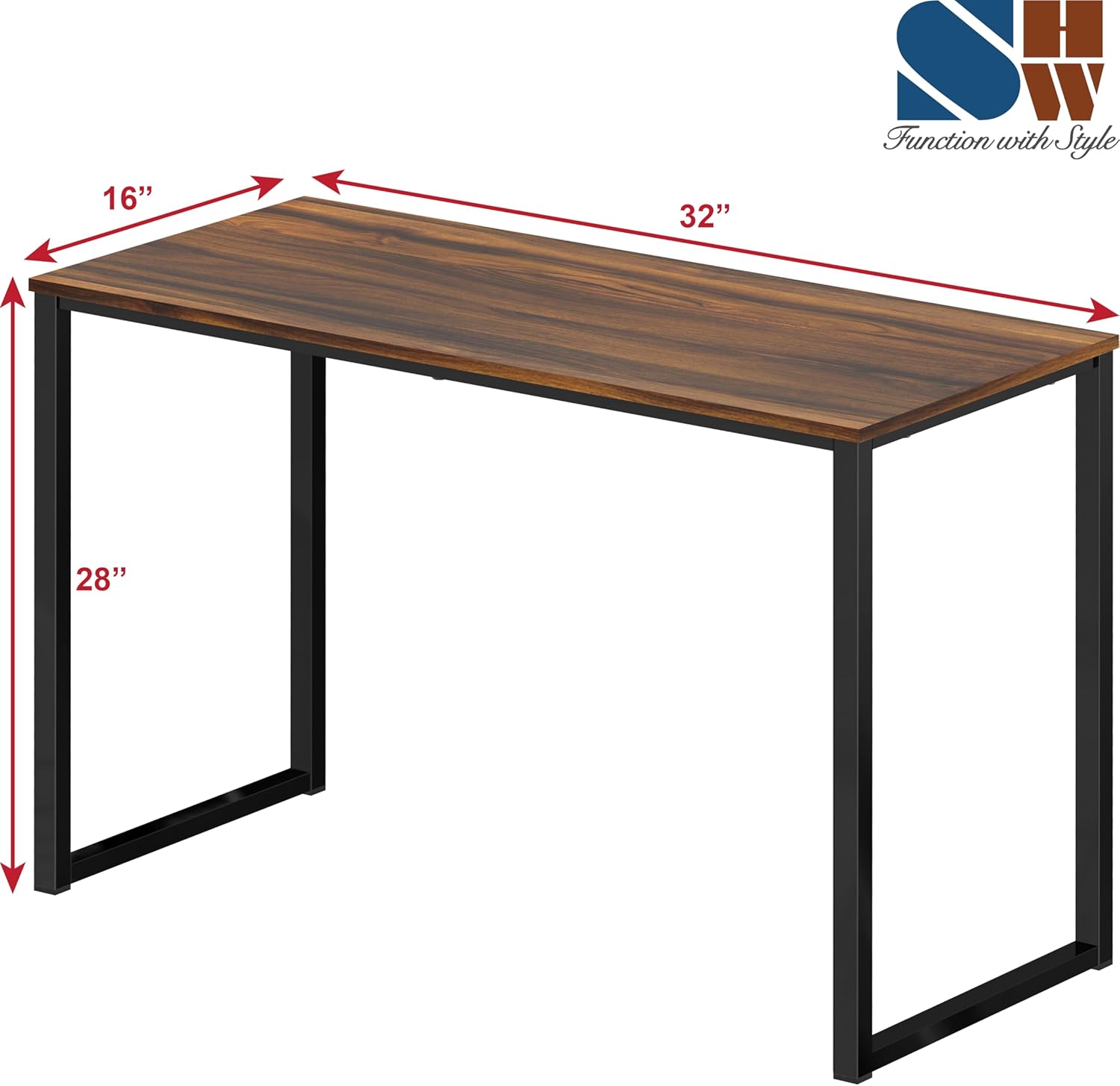 AUCT 20633 - SHW Mission 32-Inch Home Office Computer Desk, Walnut - Image 3