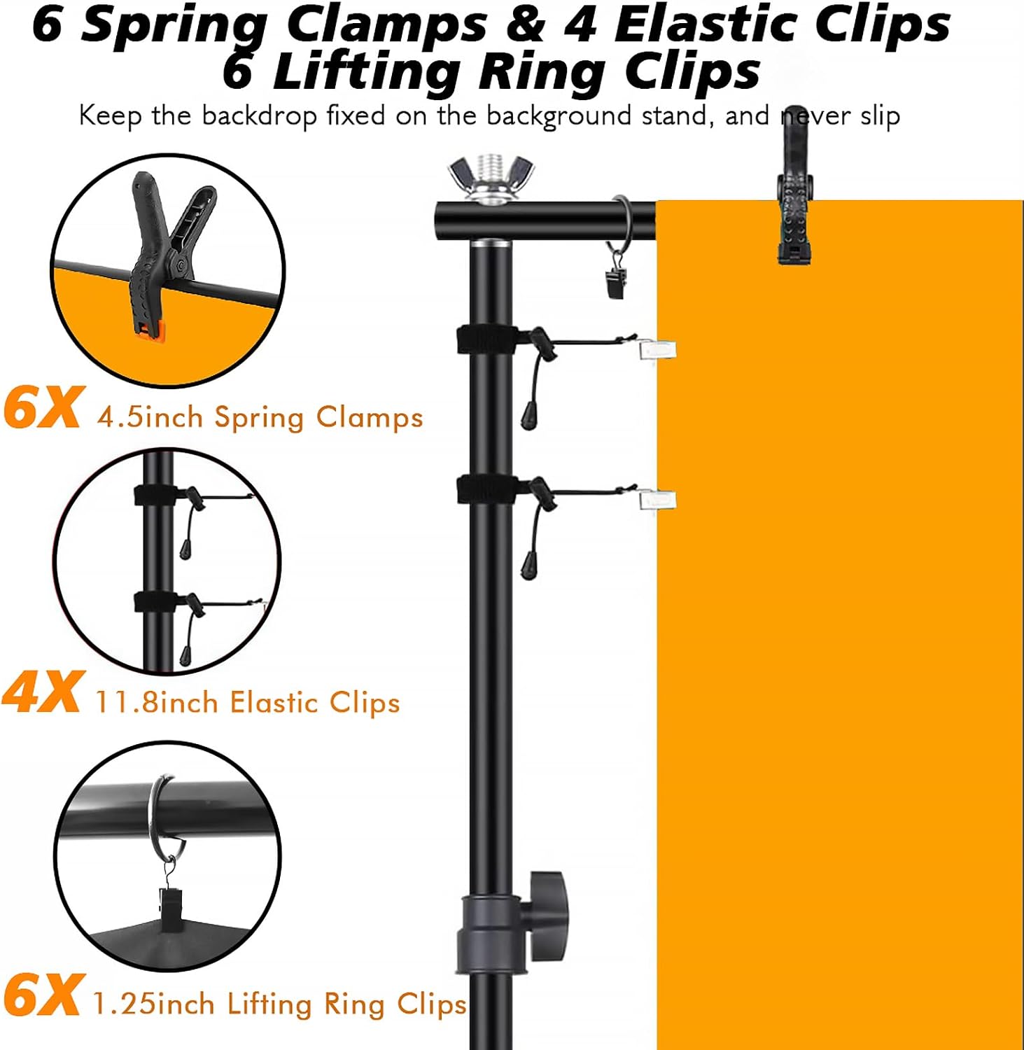 AUCT 22564 - Backdrop Stand, Photo Video Studio 8.5 x10ft Adjustable Support Portable Stand Heavy Duty - Image 3