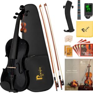 AUCT 20980 - $100 3/4 Acoustic Violin Fiddle, Black Violin for Beginners for Beginners Violin Starter K