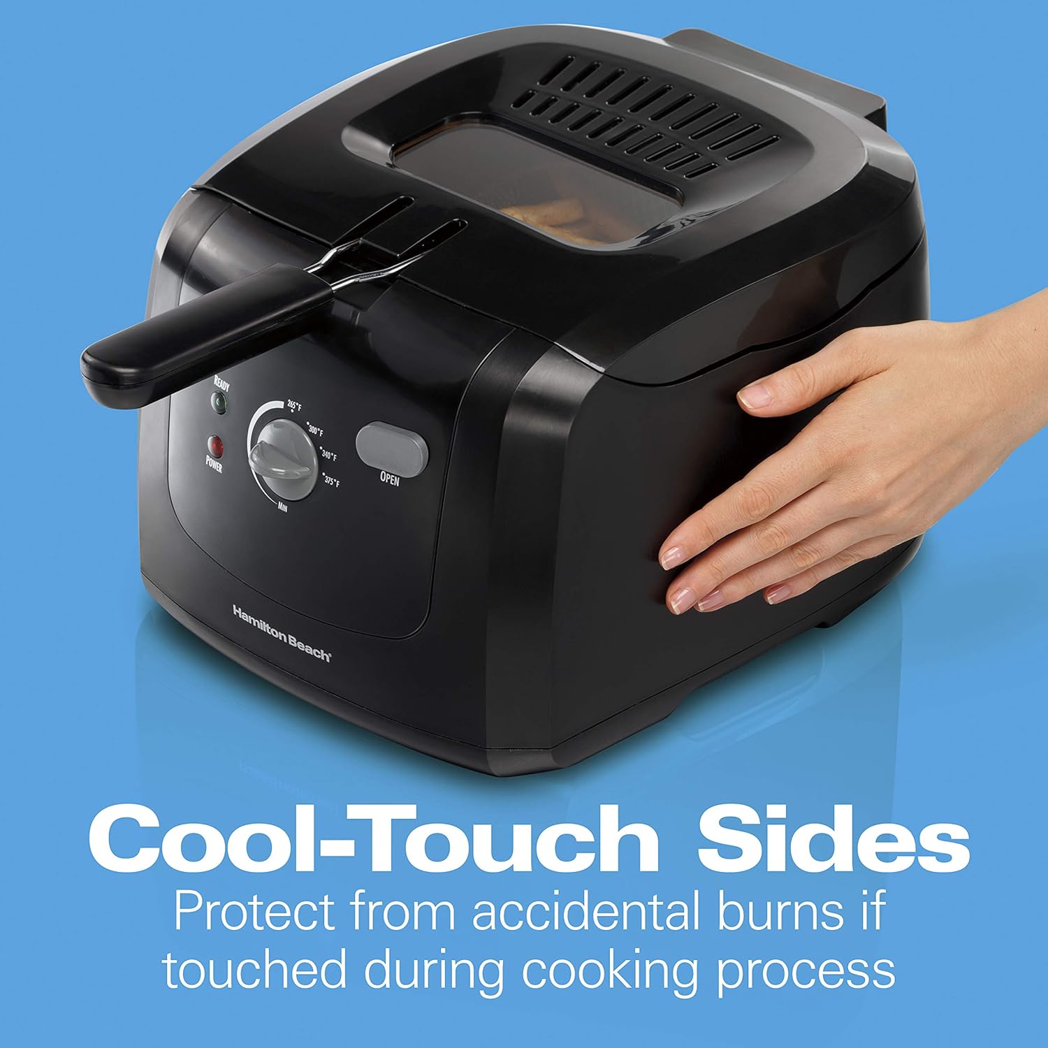 AUCT 22244 - Hamilton Beach Cool Touch Electric Deep Fryer with Basket For Home Use - Image 2