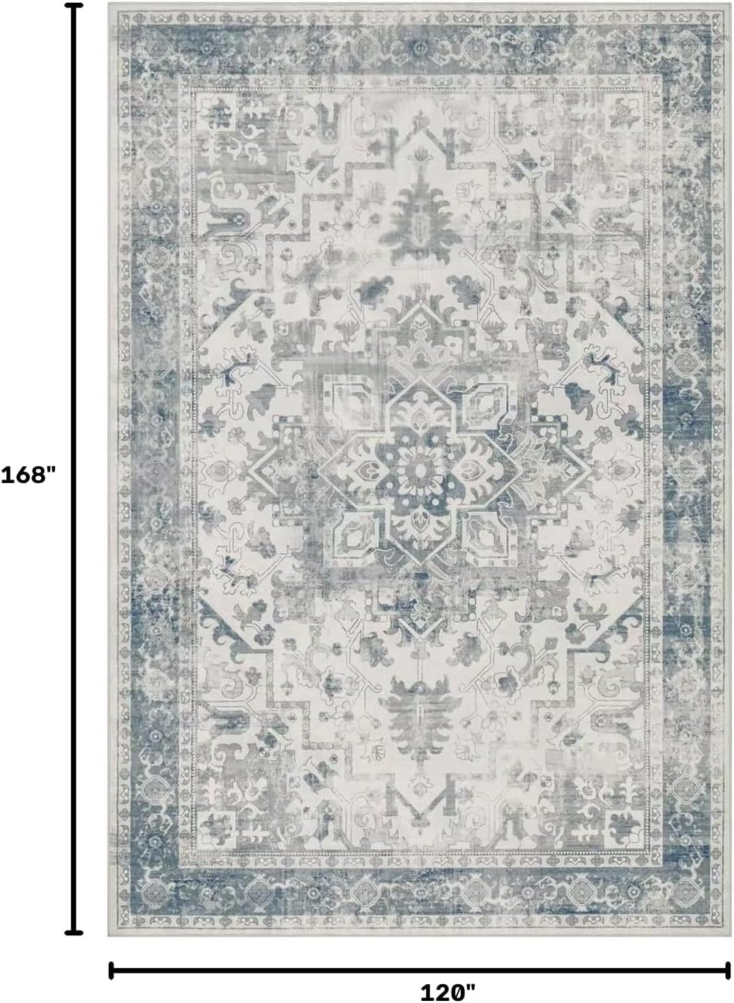 AUCT 21577 - $190 Rugxara 10x14 Washable Area Rug for Living Room, Extra Large,Vintage Boho - Image 2