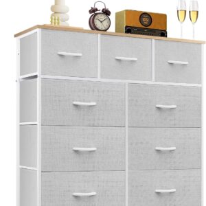 AUCT 22615 - $69 9-Drawer Dresser for Bedroom, Anti-Tip Tall Storage Organizer