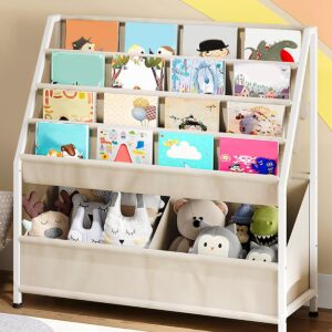 AUCT 20949 - CHOEZON Kids Bookshelf, 4-Tier Bookshelf for Kids, Large Capacity Book and Toy Storage Org