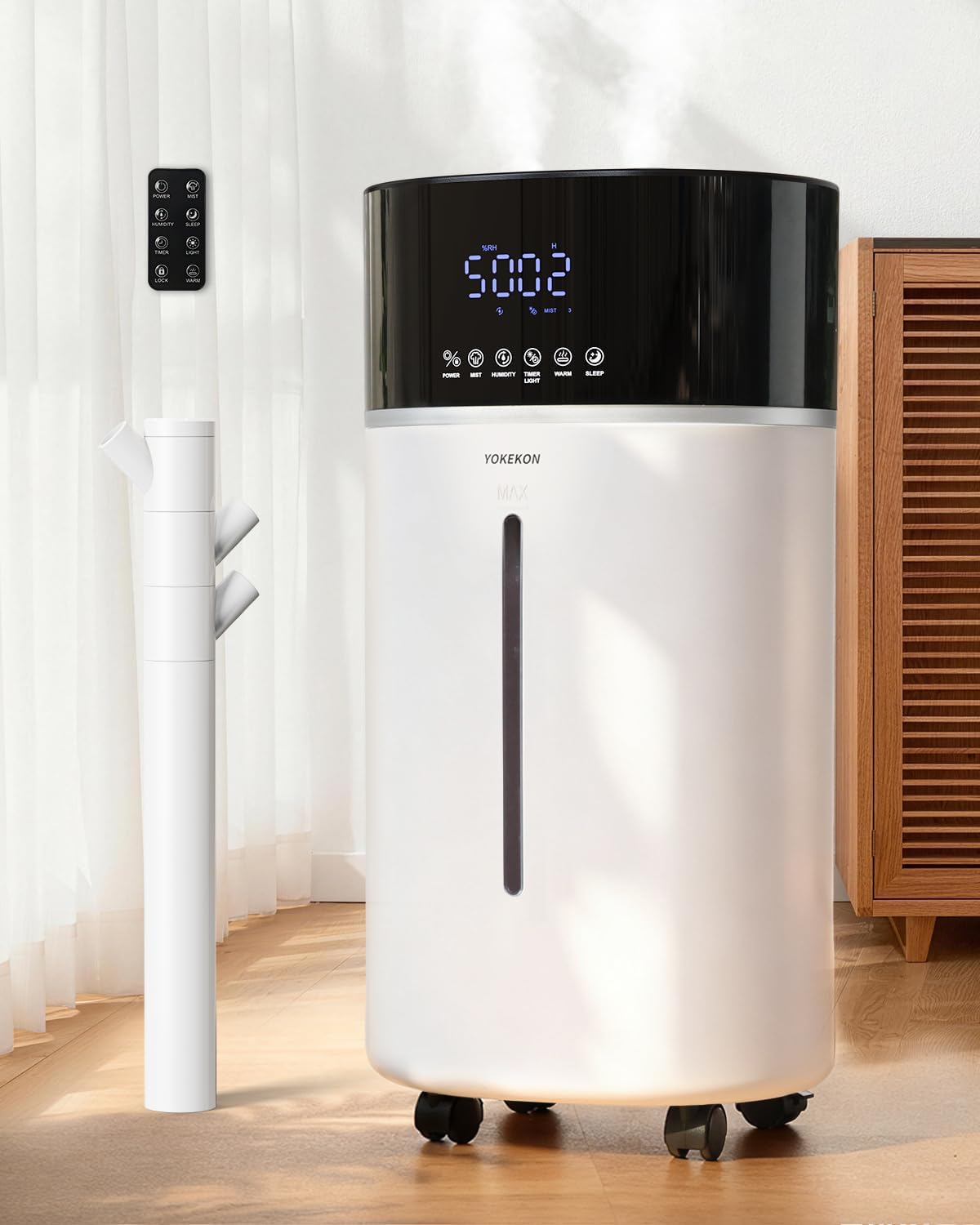AUCT 21168 - $140 Yokekon Cool and Warm Mist Humidifier Large Room, 4.76Gal/18L Humidifiers for Home 25