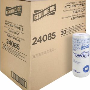 AUCT 22554 - Genuine Joe Kitchen Paper Towels,11" x 4.5", 2-Ply, 170 Sheets/Roll, 30 Count