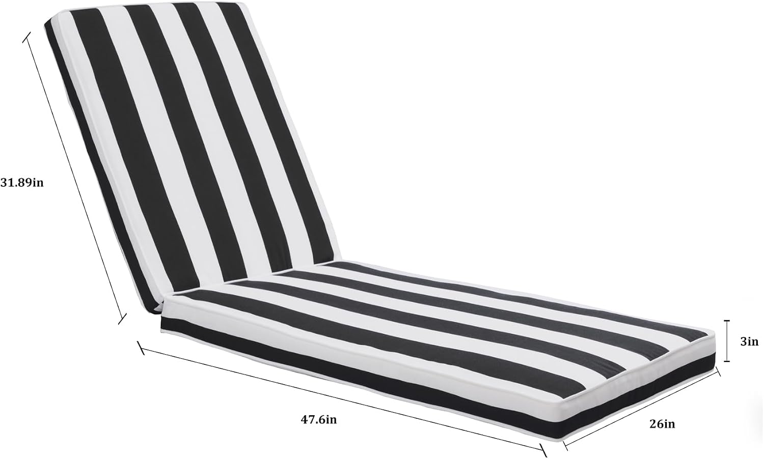 AUCT 21523 - $149 Only choice Chaise Lounge Cushions Outdoor, Fade & Water Resistant Patio Lounge Chair - Image 2