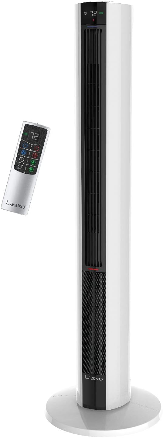 AUCT 20238 - $129 Lasko Oscillating All Season Tower Fan and Space Heater in One for Home with Adjustab