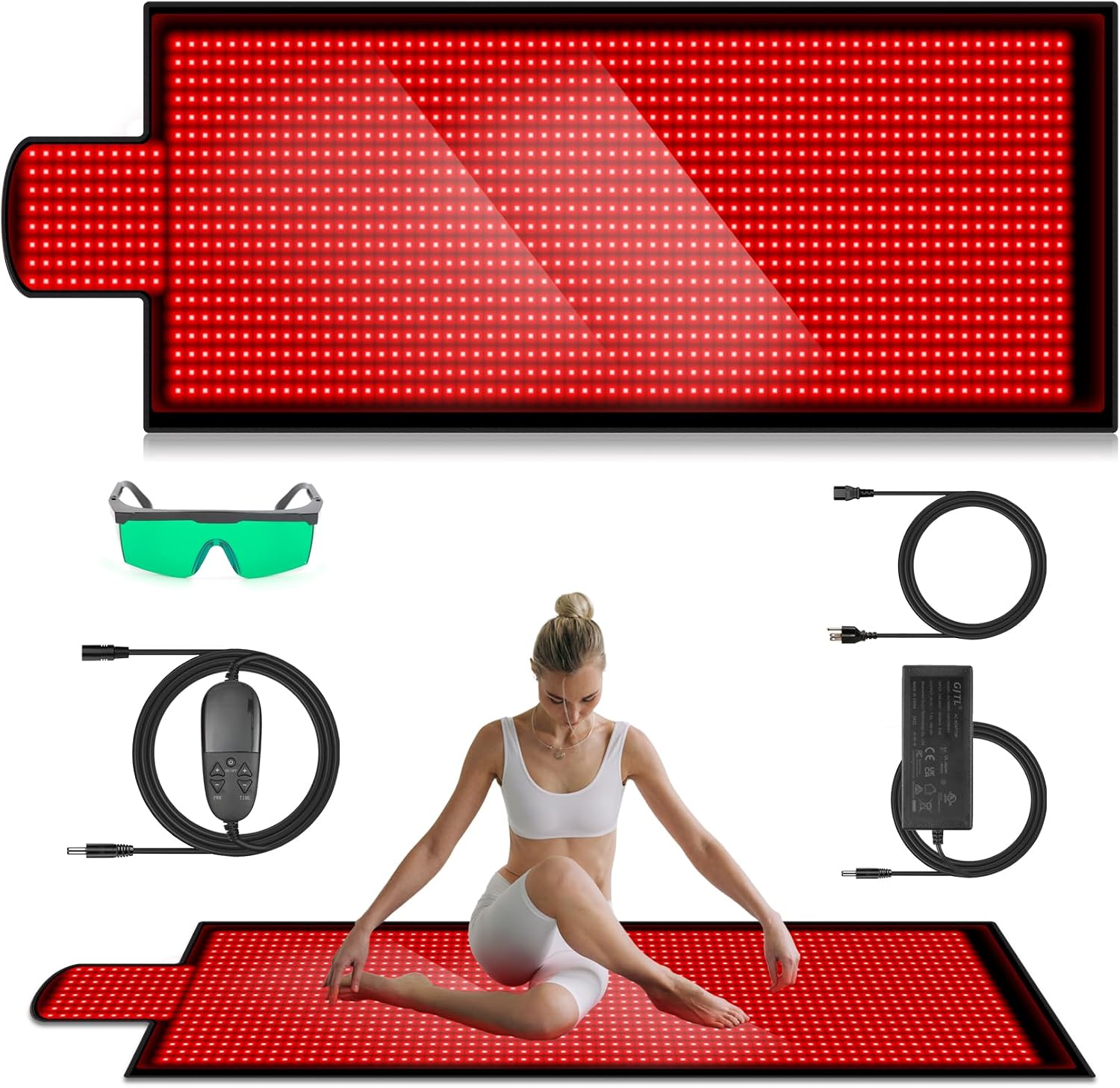 AUCT 22092 - $400 84.6' X 33.5' 1400pcs 660nm & 850nm Red Therapy Mat with 3 Modes 9 Timer