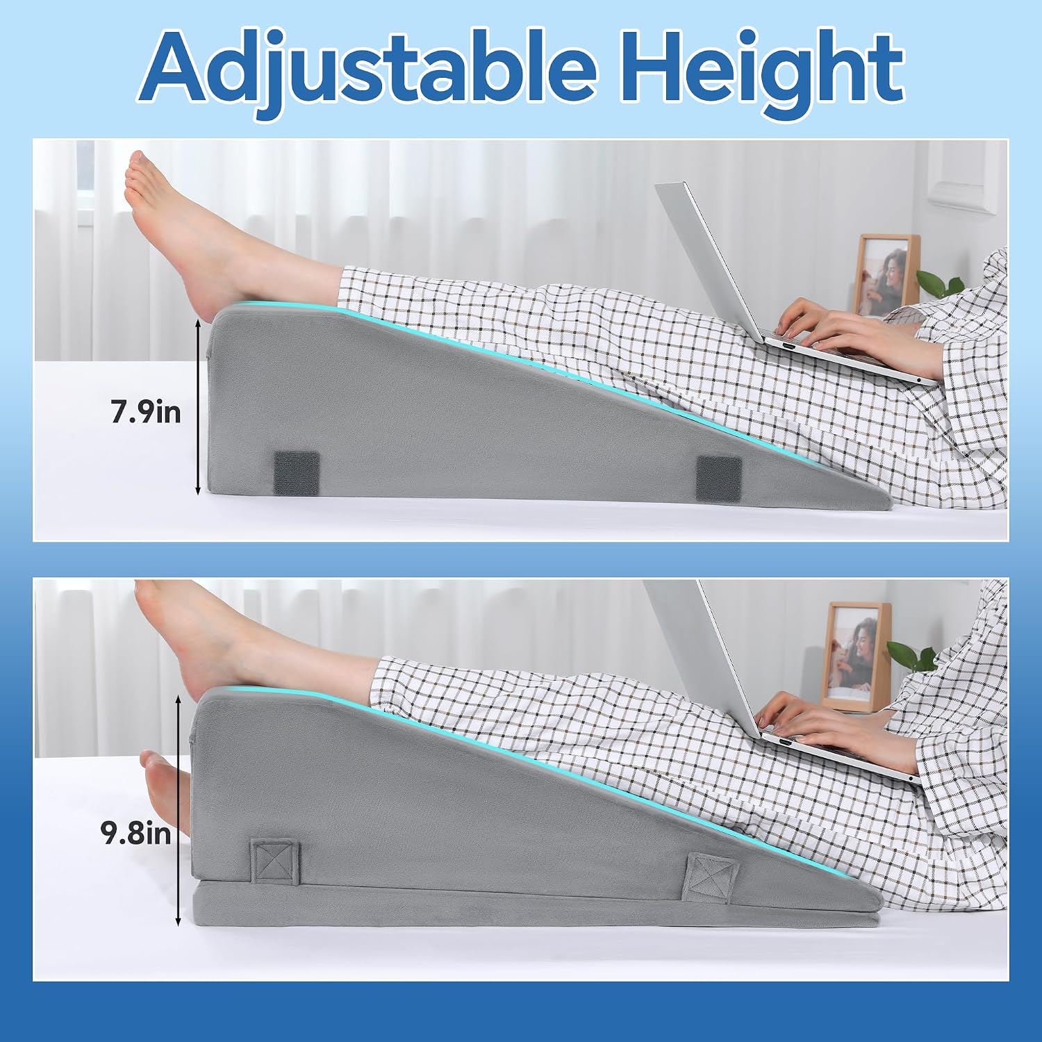 AUCT 21437 - HOMBYS Leg Elevation Pillows for After Surgery, 2-in-1 Wedge Pillow with Leg Lifter for Hi - Image 2