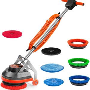 AUCT 22378 - $418 HHQ Commercial Floor Scrubber Machine, 13" Heavy Duty Orbital Floor Cleaner Buffer an