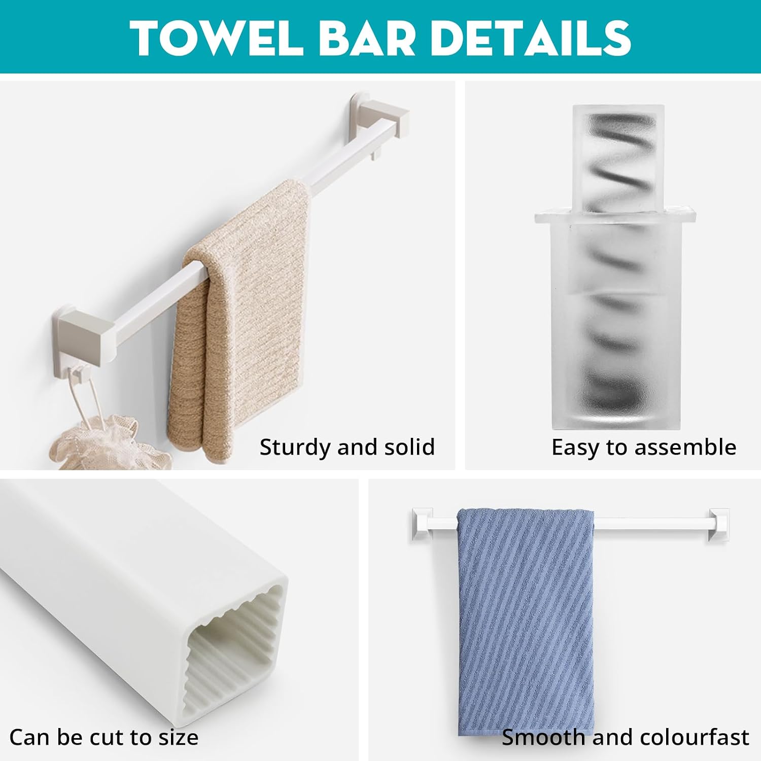 AUCT 22286 - 24 Inch Plastic Spring Loaded Towel Bar Replacement Rod for Ceramic Holders - Image 4