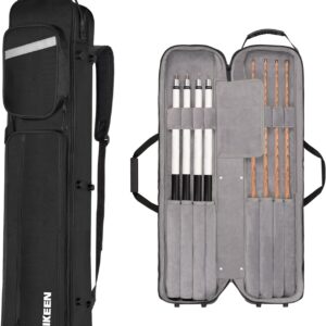 AUCT 22181 - $66 Hikeen Premium Pool Cue Case,4 X 4 Pool Stick Case with Soft Velvet Lining Holds 4 But