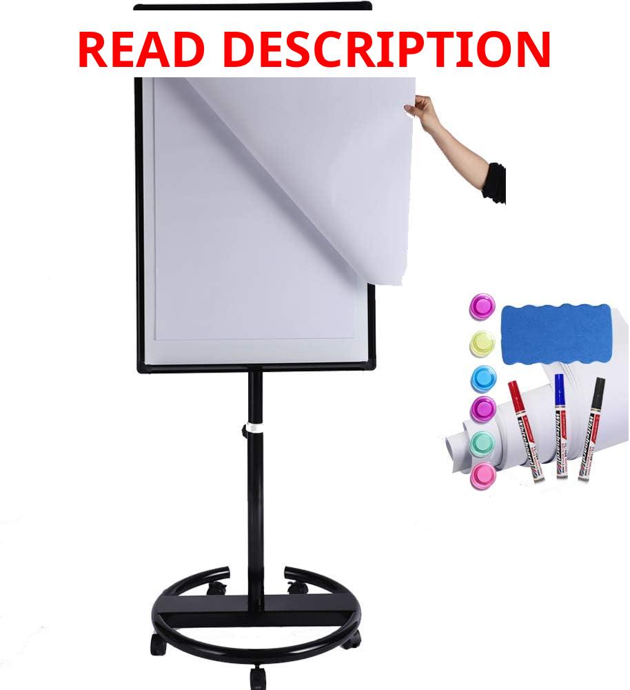 AUCT 21565m - $140 40 X 28 Inch Mobile Magnetic Whiteboard on Wheels, Rolling Dry Erase Easel