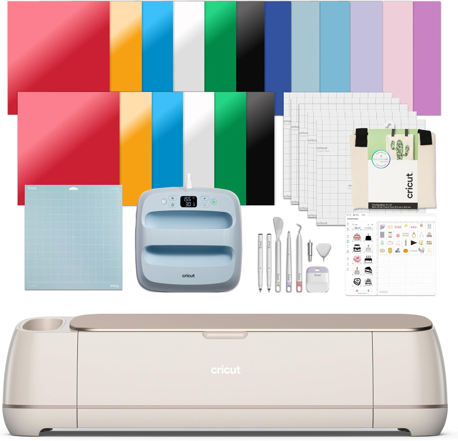 AUCT 20989 - $469 Cricut Maker 4 - Smart Cutting Machine (Seashell) | Engagement Plus Bundle