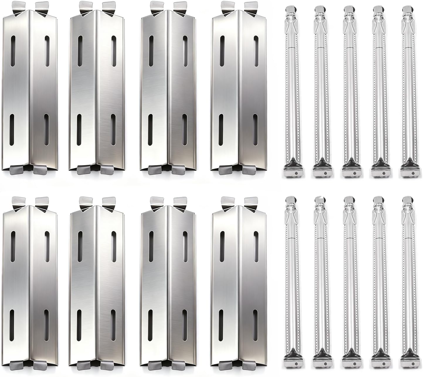 AUCT 22494 - $60 Replace parts 8 Pack Stainless Steel Heat Plates and Stainless Steel Grill Burners Rep