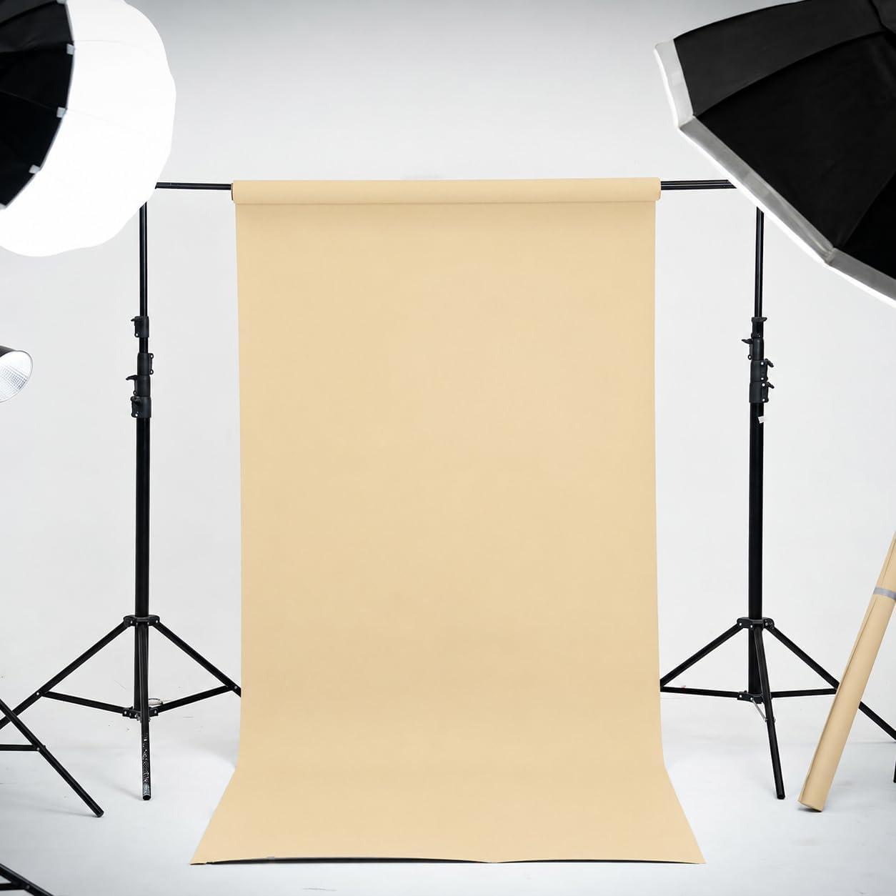 AUCT 21829 - Kate Seamless Paper Backdrop for Photography Beige Cream Backdrop Paper (53'x16.4' Ivorine - Image 2