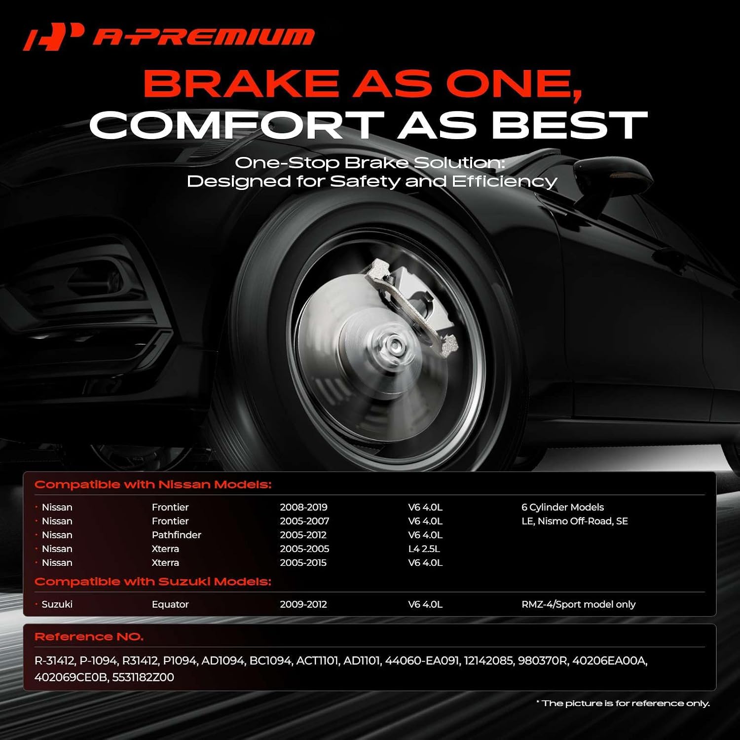 AUCT 20968 - $107 A-Premium 11.65 inch (296mm) Front Vented Brake Rotors and Ceramic Pads Kit - Image 2