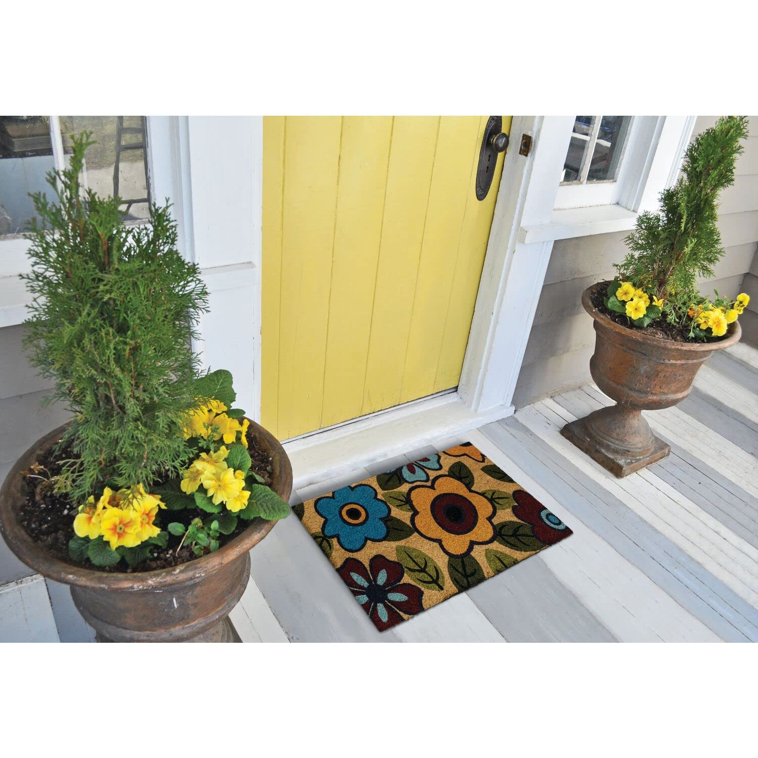AUCT 22646 - Notrax, Retro Flower, Vinyl-Backed Natural Coir Doormat - Image 2