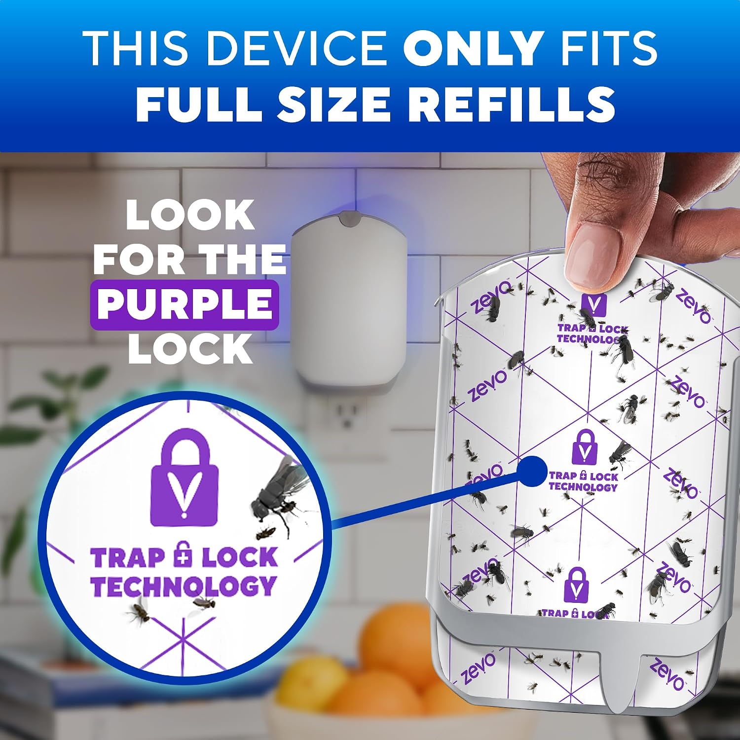 AUCT 21942 - Zevo Flying Insect Trap for Fruit Flies & Gnats, 2 Plug-in Bases, 4 Refills - Image 4