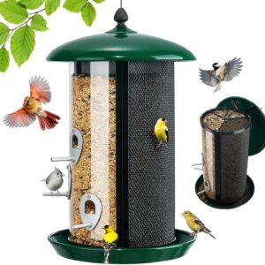 AUCT 20910 - Veehoo Hanging Bird Feeder for Outdoors, 3 in 1 Large Capacity Metal Mesh Tube Bird Feeder