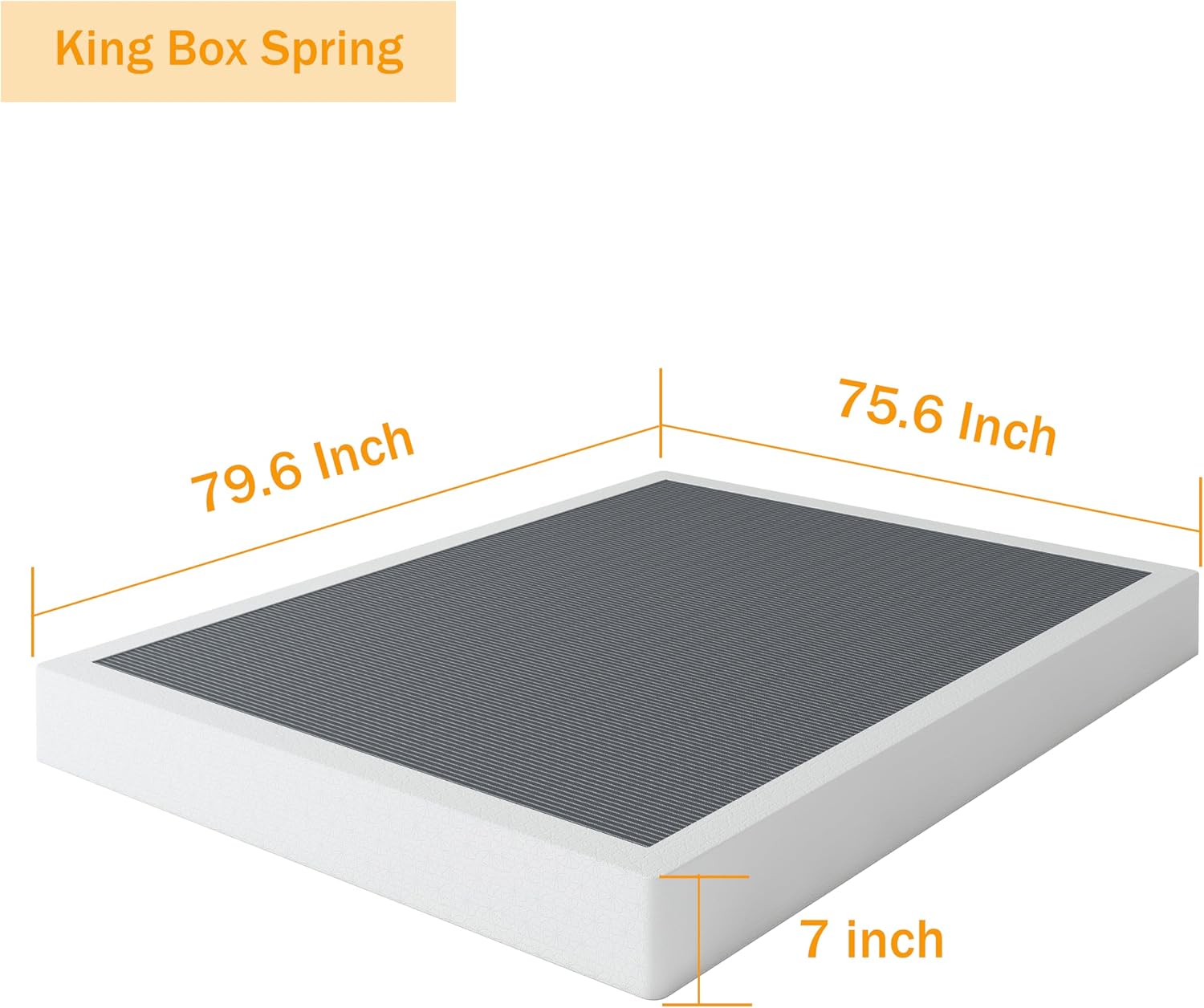 AUCT 22457 - $88 SHLAND King Box Spring 7 Inch Metal Frame Mattress Foundation Bed Base - Image 2