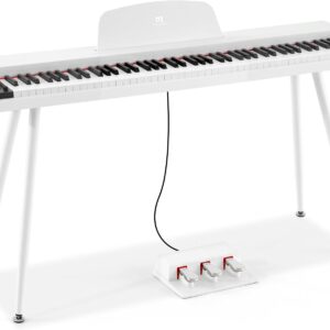 AUCT 21688 - $190 MUSTAR 88 Key Piano Keyboard Semi Weighted Home Digital Piano for Beginners
