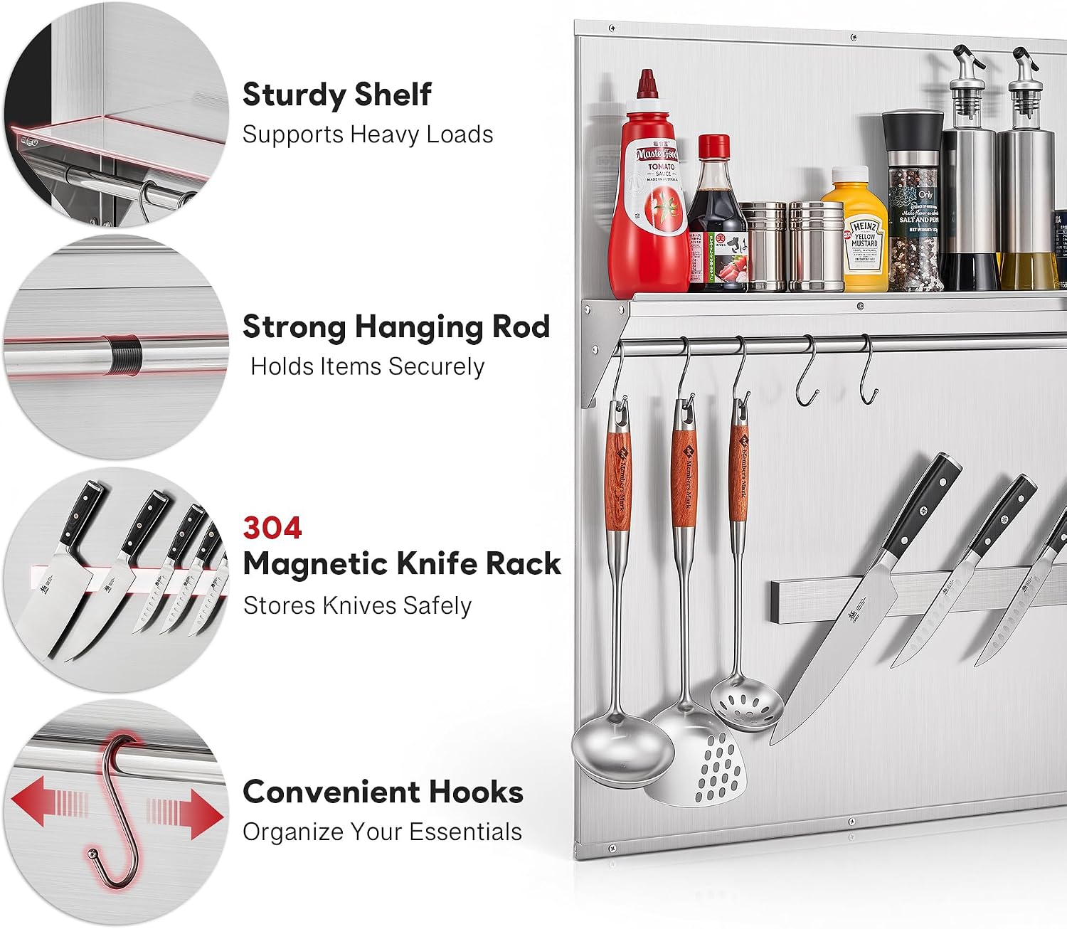 AUCT 22590 - $120 Wilprep Range Backsplash, 24"x30" Stainless Steel Backsplash with Storage Shelf & Mag - Image 2