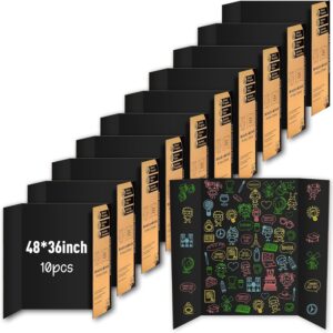 AUCT 22589 - IKAYAS 10 Pack Trifold Poster Board 36" X 48" Black Science Display Board