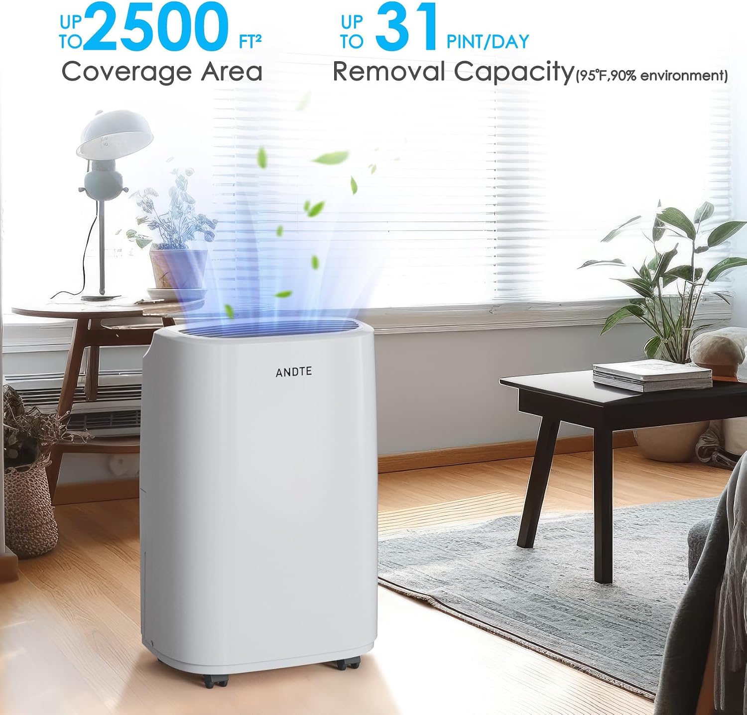 AUCT 22217 - $127 2500 Sq.Ft Dehumidifier for Home Basement, ANDTE 34 Pints Dehumidifier with Drain Hos - Image 3