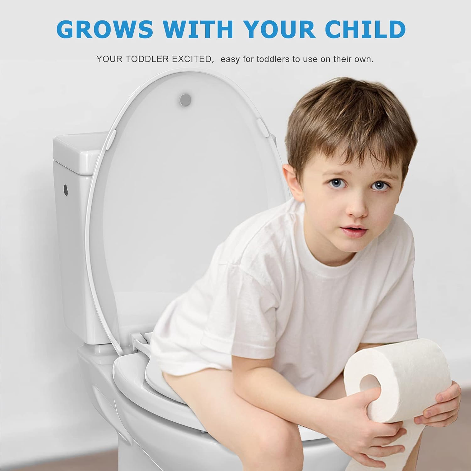 AUCT 21667 - Elongated Toilet Seat With Toddler Seat,PP Material Family Toilet Seat Cover with Adult an - Image 2