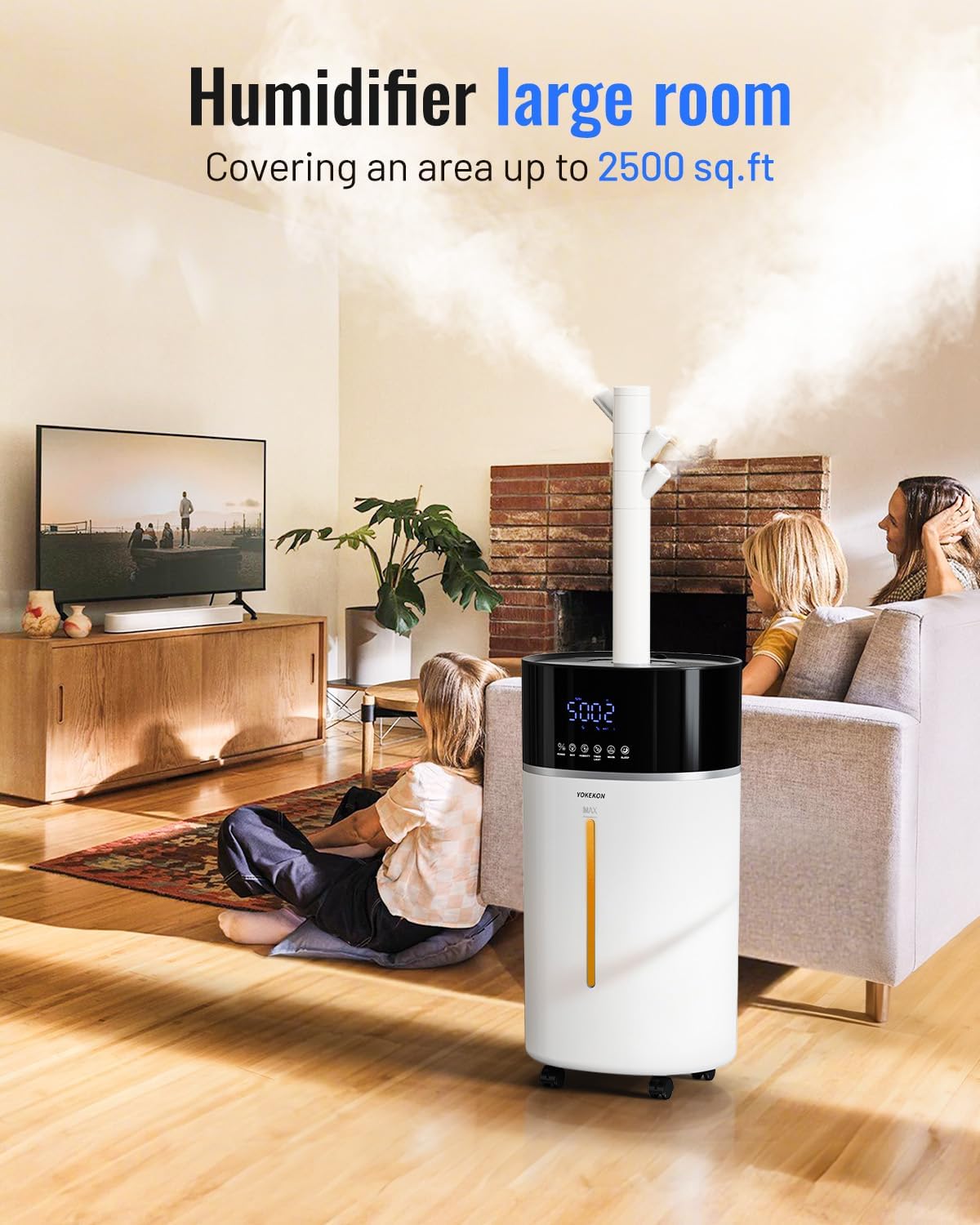 AUCT 21168 - $140 Yokekon Cool and Warm Mist Humidifier Large Room, 4.76Gal/18L Humidifiers for Home 25 - Image 2