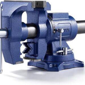 AUCT 22495 - $105 VEVOR Bench Vise, 6.5" Jaw Width, 360-Degree Swivel Base, Rotate Clamp