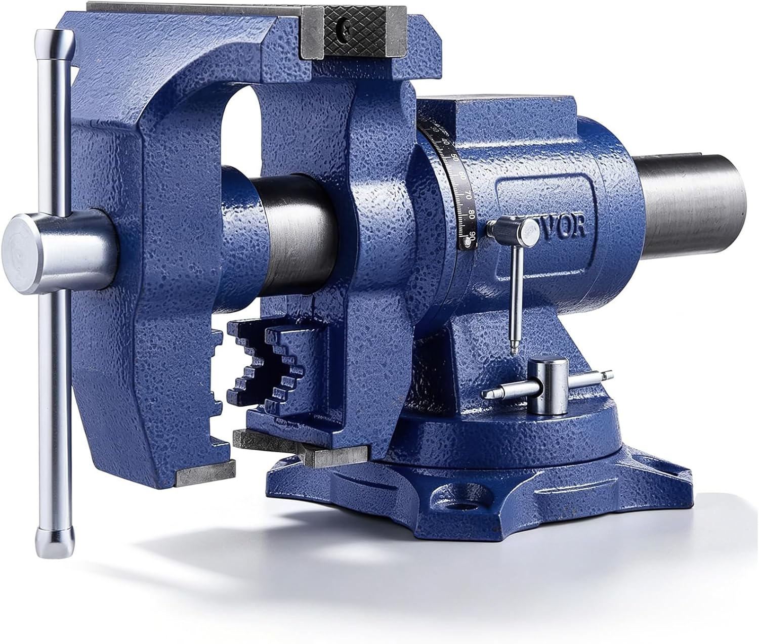 AUCT 22495 - $105 VEVOR Bench Vise, 6.5" Jaw Width, 360-Degree Swivel Base, Rotate Clamp