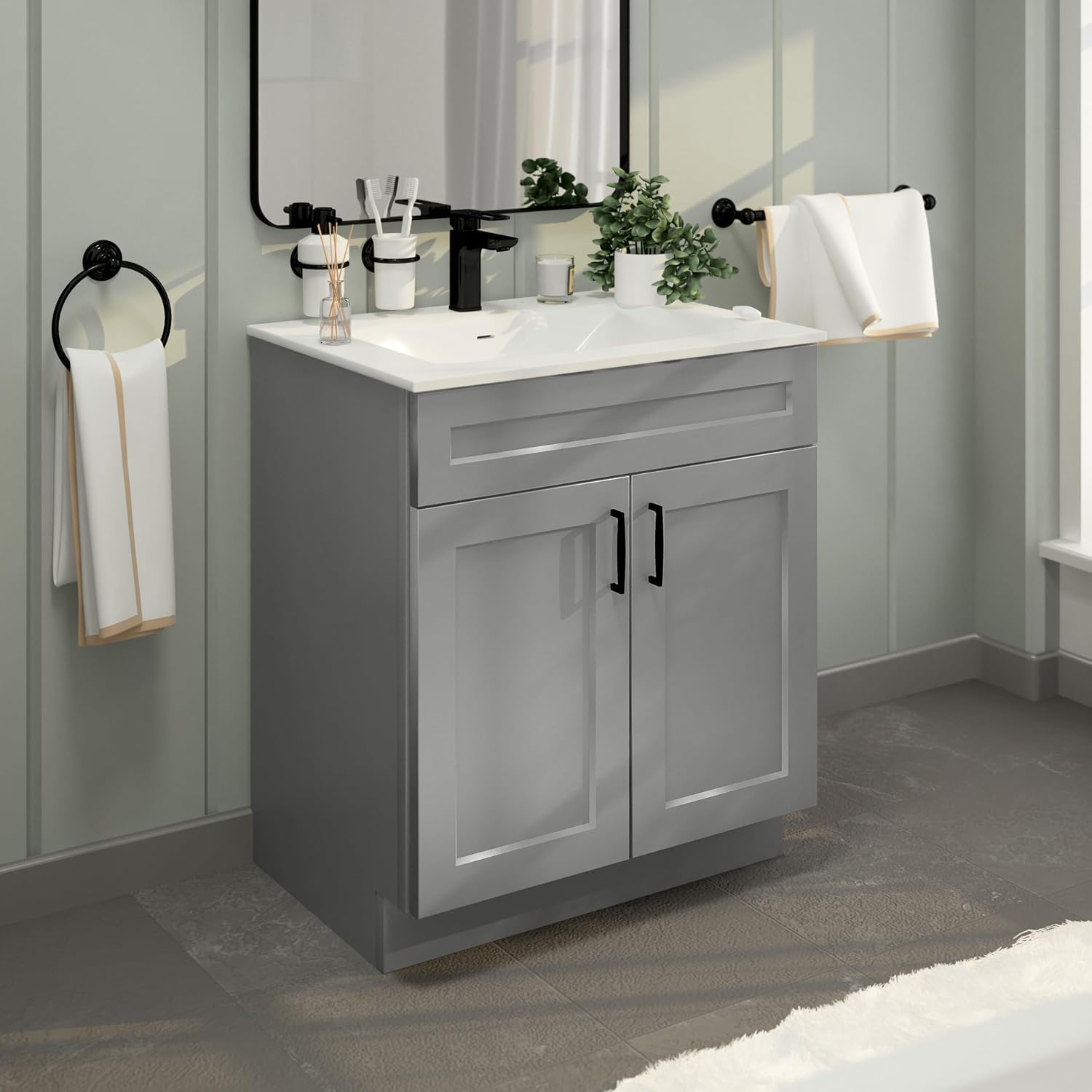 AUCT 21022 - $168 Bathroom Vanity Sink Base Ready-to-Assemble Bathroom Cabinet 24"/30'/36" Width (Vanit